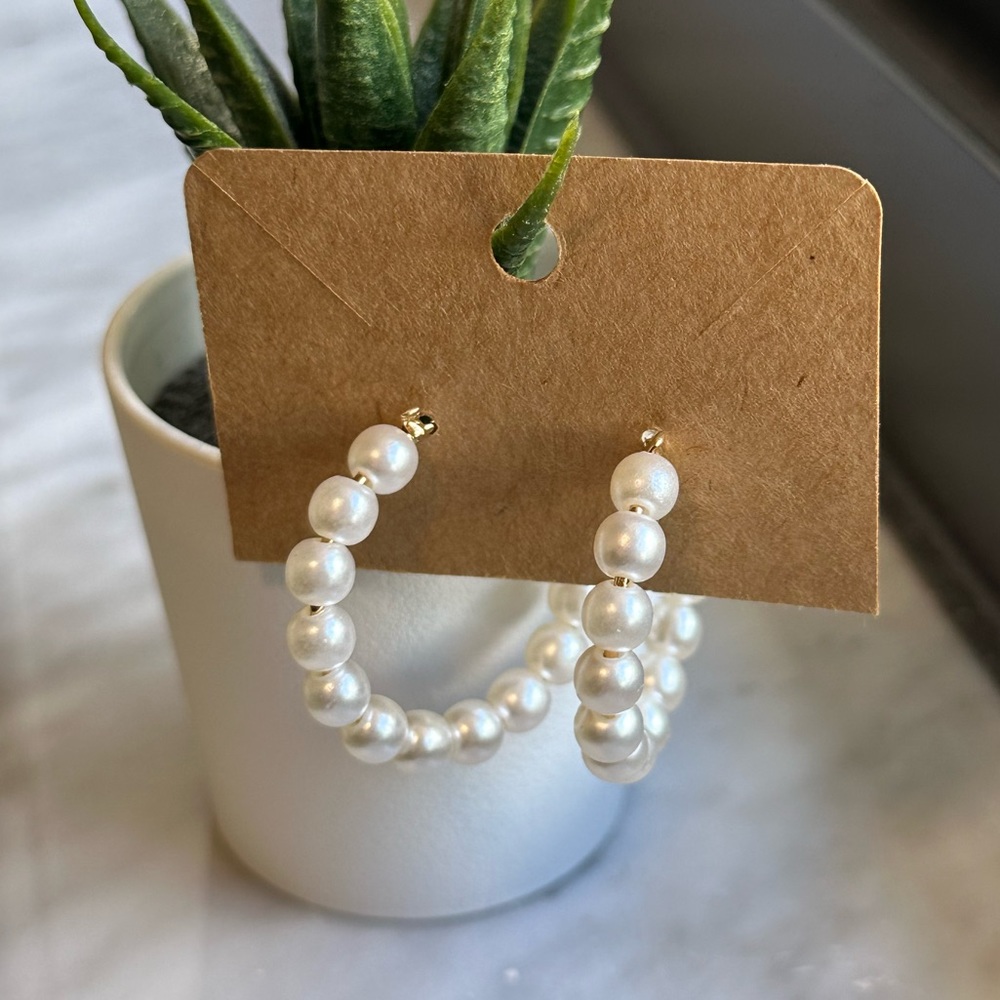 Pearl Hoop Earrings